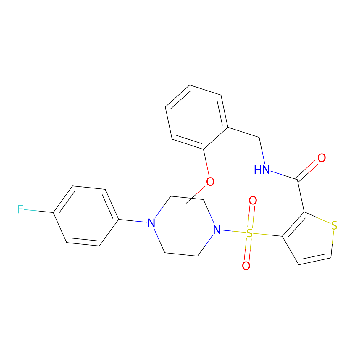 3-{[4-(4-fluorophenyl)piperazin-1-yl]sulfonyl}-N-[(2-methoxyphenyl)methyl]thiophene-2-carboxamide molecular structure, CAS 1040656-37-8