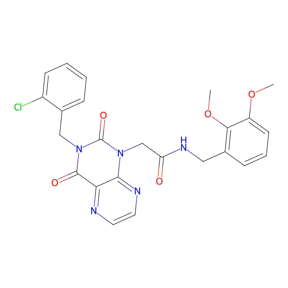 2-{3-[(2-chlorophenyl)methyl]-2,4-dioxo-1,2,3,4-tetrahydropteridin-1-yl}-N-[(2,3-dimethoxyphenyl)methyl]acetamide molecular structure, CAS 1040656-44-7