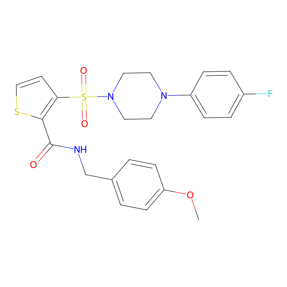 3-{[4-(4-fluorophenyl)piperazin-1-yl]sulfonyl}-N-[(4-methoxyphenyl)methyl]thiophene-2-carboxamide molecular structure, CAS 1040656-53-8