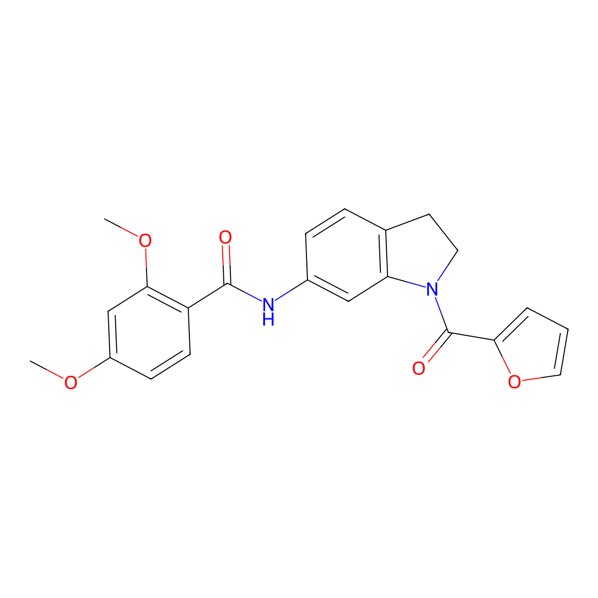 N-[1-(furan-2-carbonyl)-2,3-dihydro-1H-indol-6-yl]-2,4-dimethoxybenzamide molecular structure, CAS 1040656-68-5