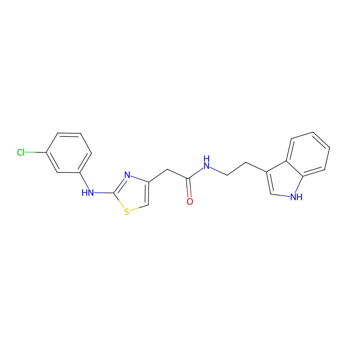 2-{2-[(3-chlorophenyl)amino]-1,3-thiazol-4-yl}-N-[2-(1H-indol-3-yl)ethyl]acetamide molecular structure, CAS 1040656-79-8