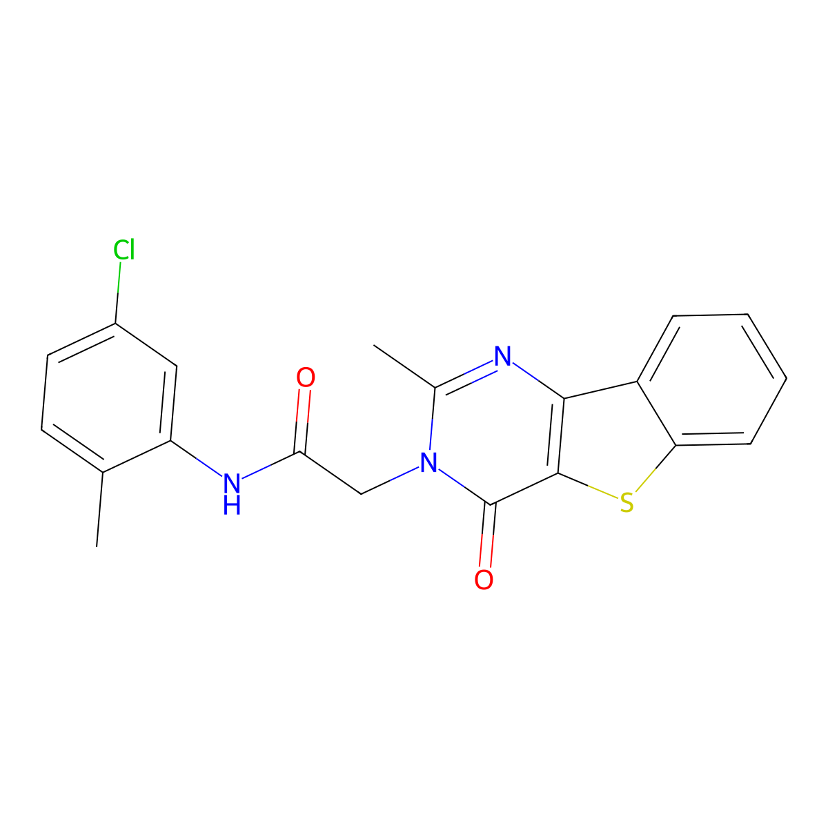 N-(5-chloro-2-methylphenyl)-2-(2-methyl-4-oxo[1]benzothieno[3,2-d]pyrimidin-3(4H)-yl)acetamide molecular structure, CAS 1040656-80-1