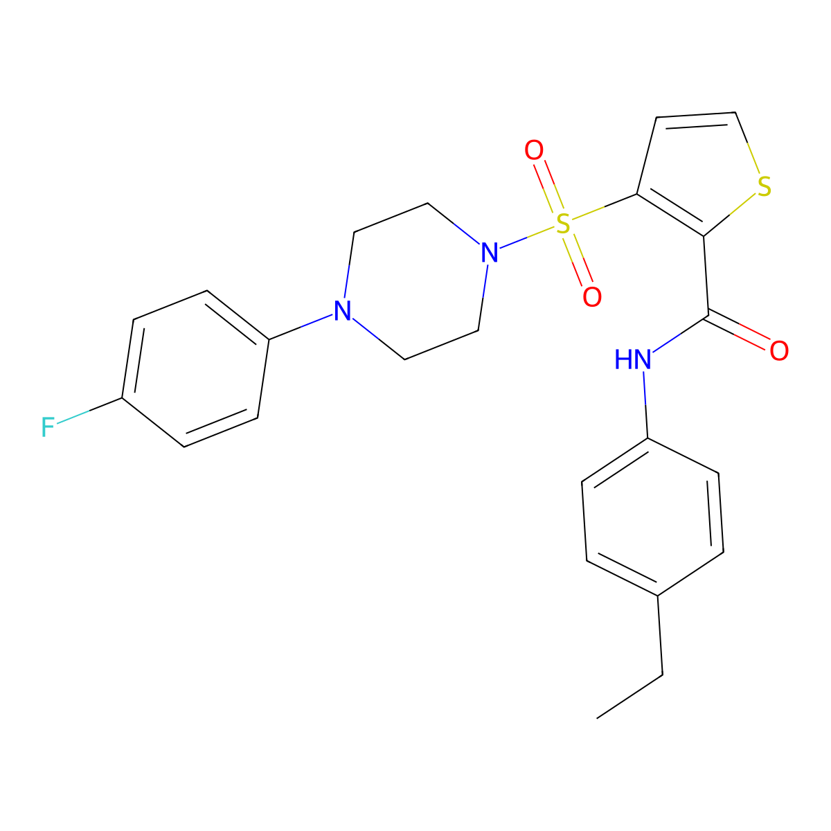 N-(4-ethylphenyl)-3-{[4-(4-fluorophenyl)piperazin-1-yl]sulfonyl}thiophene-2-carboxamide molecular structure, CAS 1040657-09-7