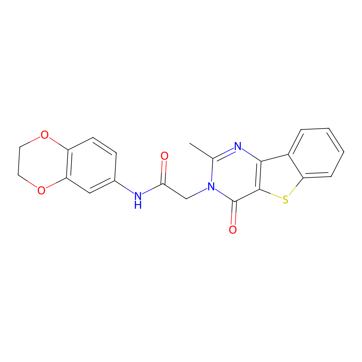 N-(2,3-dihydro-1,4-benzodioxin-6-yl)-2-{4-methyl-6-oxo-8-thia-3,5-diazatricyclo[7.4.0.0^{2,7}]trideca-1(13),2(7),3,9,11-pentaen-5-yl}acetamide molecular structure, CAS 1040657-15-5
