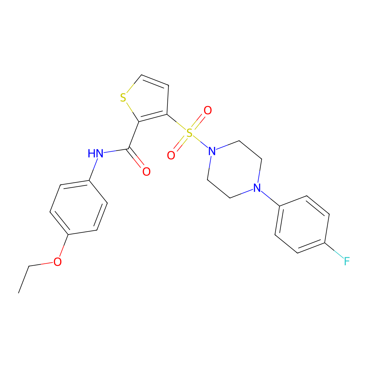 N-(4-ethoxyphenyl)-3-{[4-(4-fluorophenyl)piperazin-1-yl]sulfonyl}thiophene-2-carboxamide molecular structure, CAS 1040657-23-5