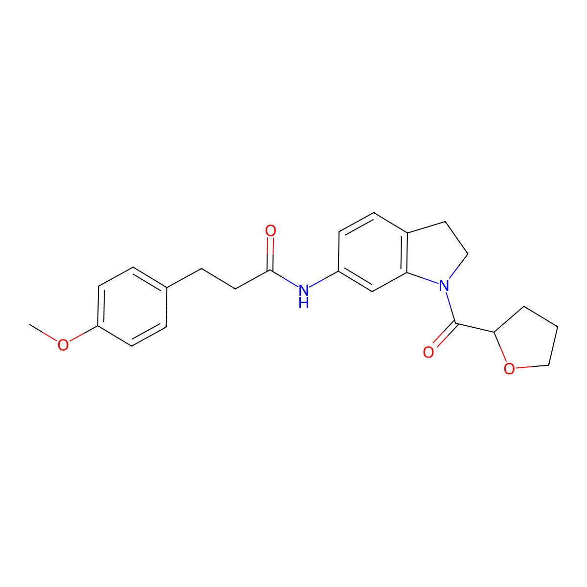 3-(4-methoxyphenyl)-N-(1-(tetrahydrofuran-2-carbonyl)indolin-6-yl)propanamide molecular structure, CAS 1040657-24-6