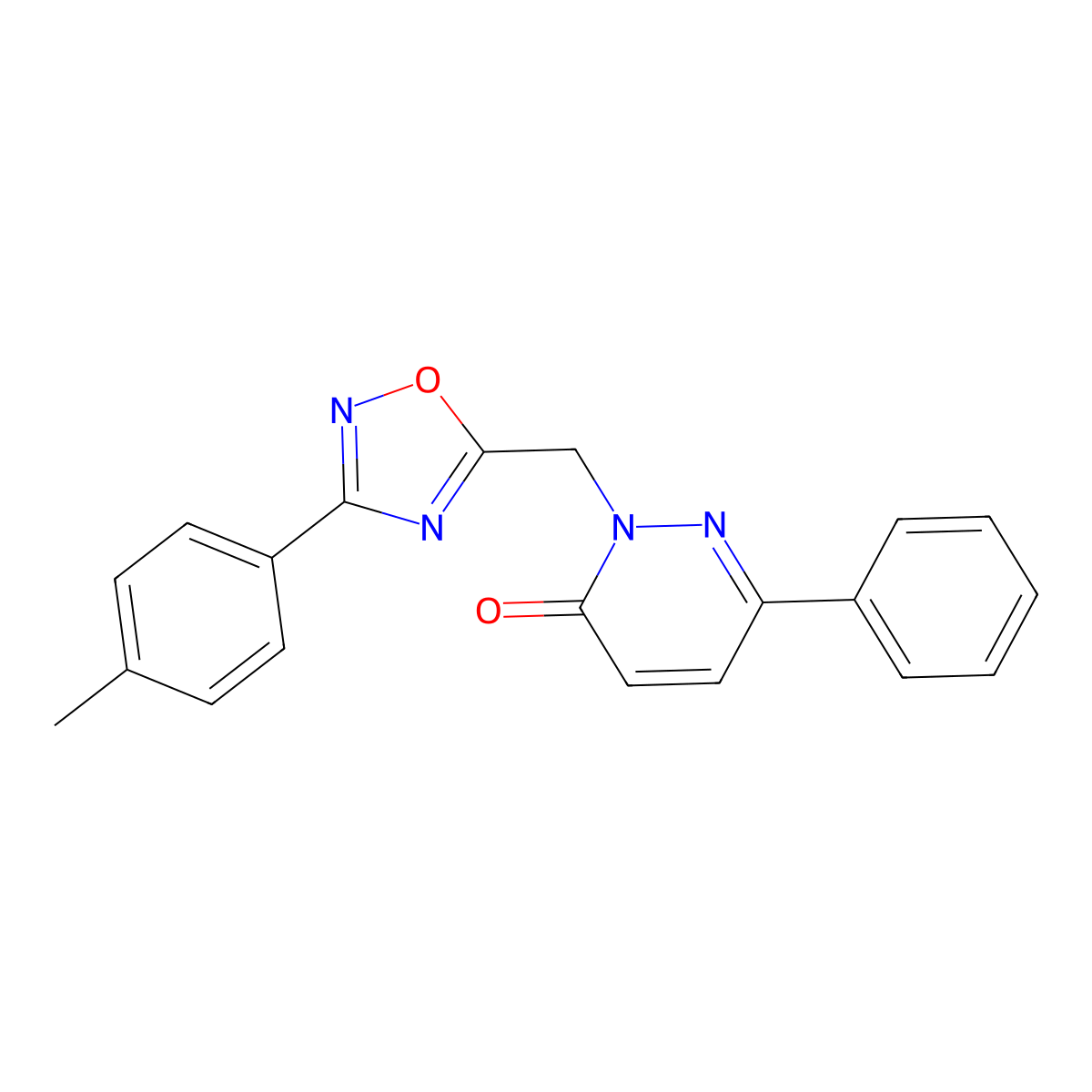 2-{[3-(4-Methylphenyl)-1,2,4-oxadiazol-5-yl]methyl}-6-phenyl-2,3-dihydropyridazin-3-one molecular structure, CAS 1040657-30-4