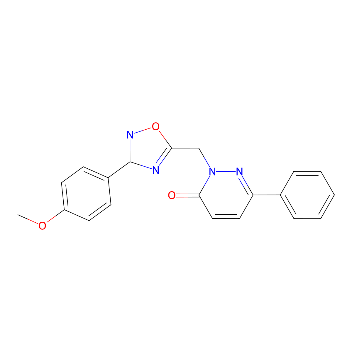 2-((3-(4-methoxyphenyl)-1,2,4-oxadiazol-5-yl)methyl)-6-phenylpyridazin-3(2H)-one molecular structure, CAS 1040657-37-1