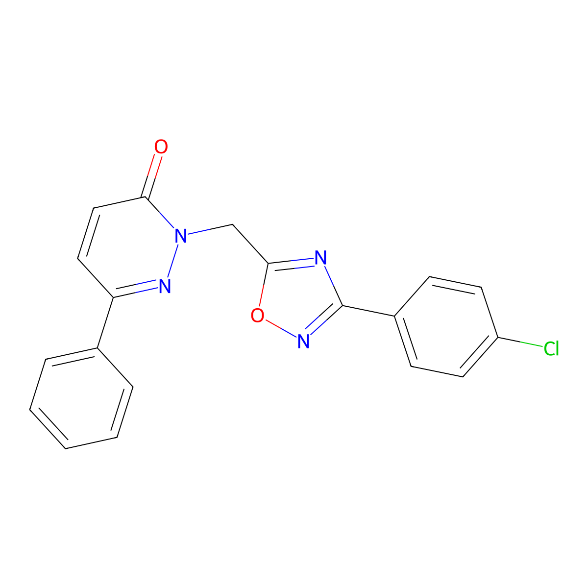 2-{[3-(4-Chlorophenyl)-1,2,4-oxadiazol-5-yl]methyl}-6-phenyl-2,3-dihydropyridazin-3-one molecular structure, CAS 1040657-49-5