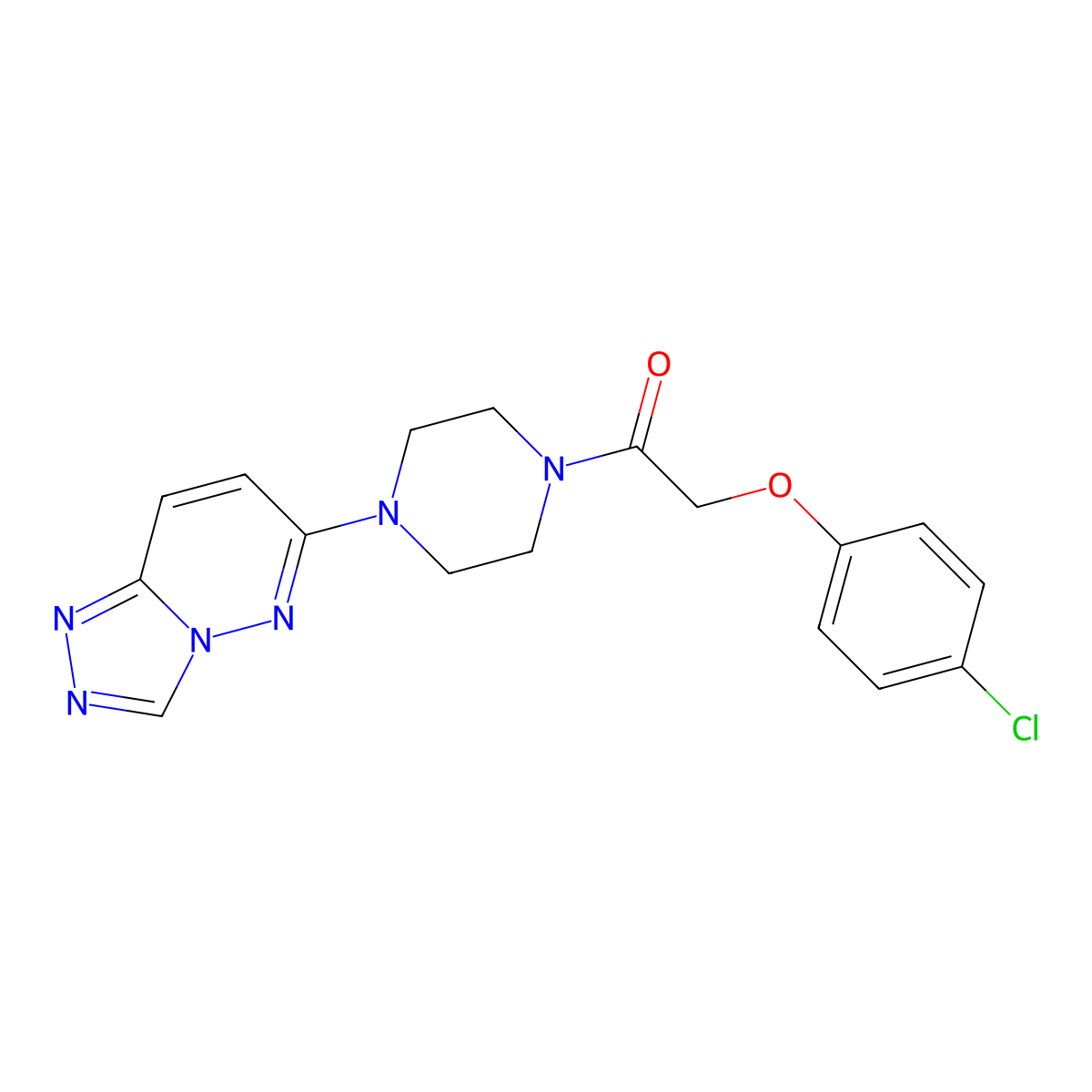2-(4-Chlorophenoxy)-1-(4-{[1,2,4]triazolo[4,3-b]pyridazin-6-yl}piperazin-1-yl)ethan-1-one molecular structure, CAS 1040657-52-0
