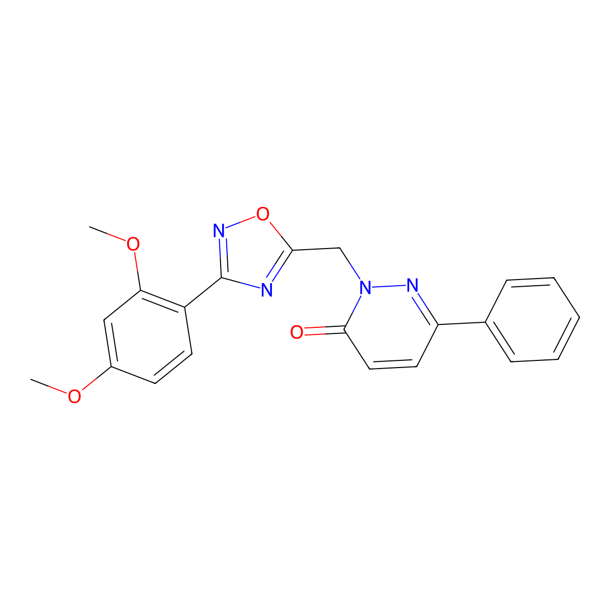 2-((3-(2,4-dimethoxyphenyl)-1,2,4-oxadiazol-5-yl)methyl)-6-phenylpyridazin-3(2H)-one molecular structure, CAS 1040657-67-7