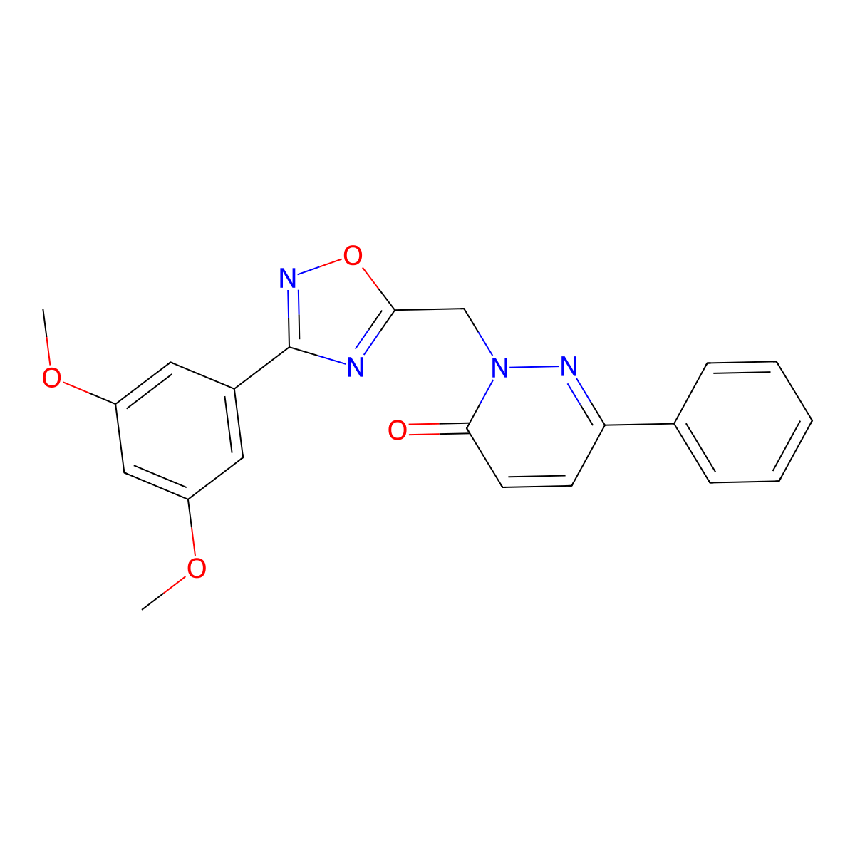 2-((3-(3,5-dimethoxyphenyl)-1,2,4-oxadiazol-5-yl)methyl)-6-phenylpyridazin-3(2H)-one molecular structure, CAS 1040657-73-5