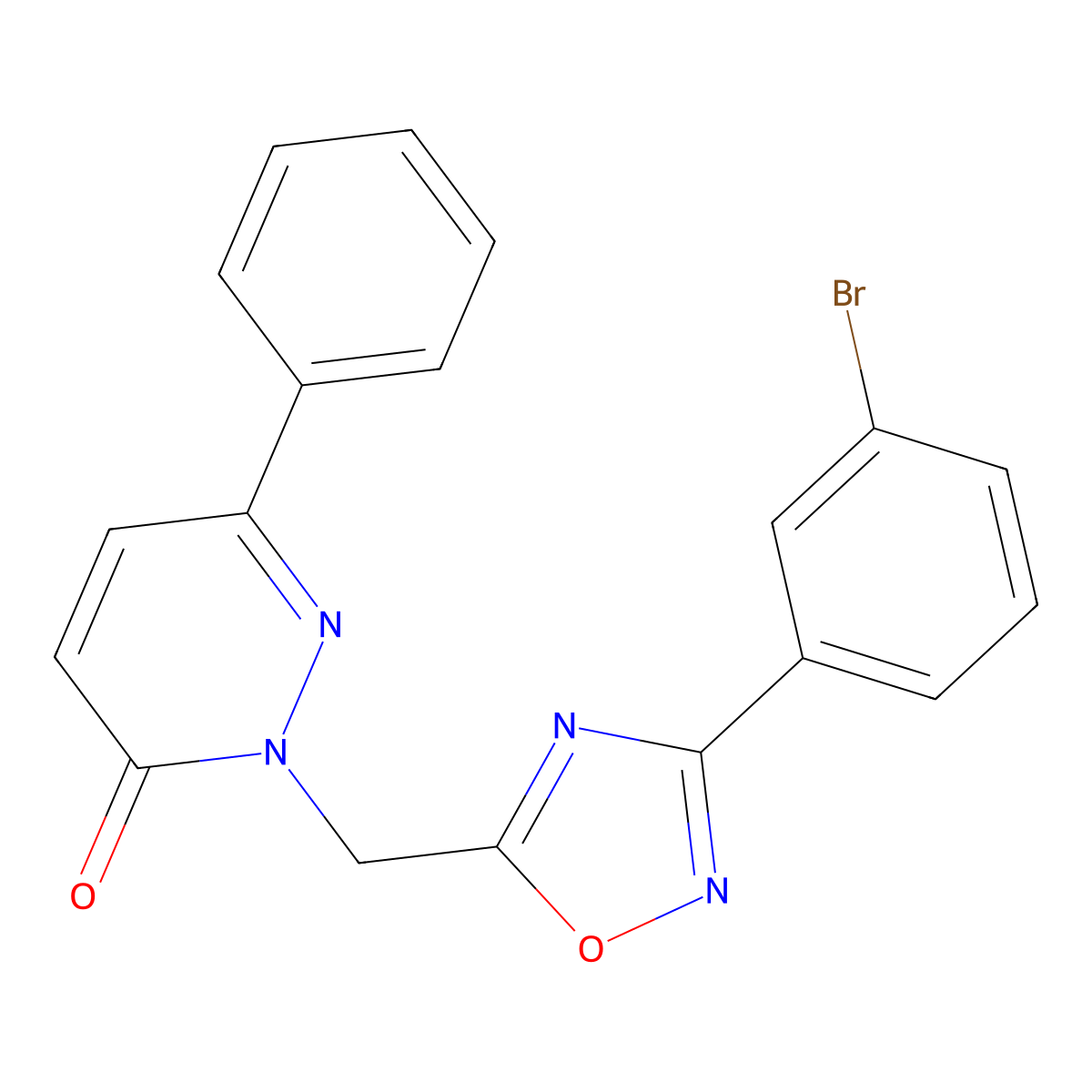 2-{[3-(3-Bromophenyl)-1,2,4-oxadiazol-5-yl]methyl}-6-phenyl-2,3-dihydropyridazin-3-one molecular structure, CAS 1040657-79-1