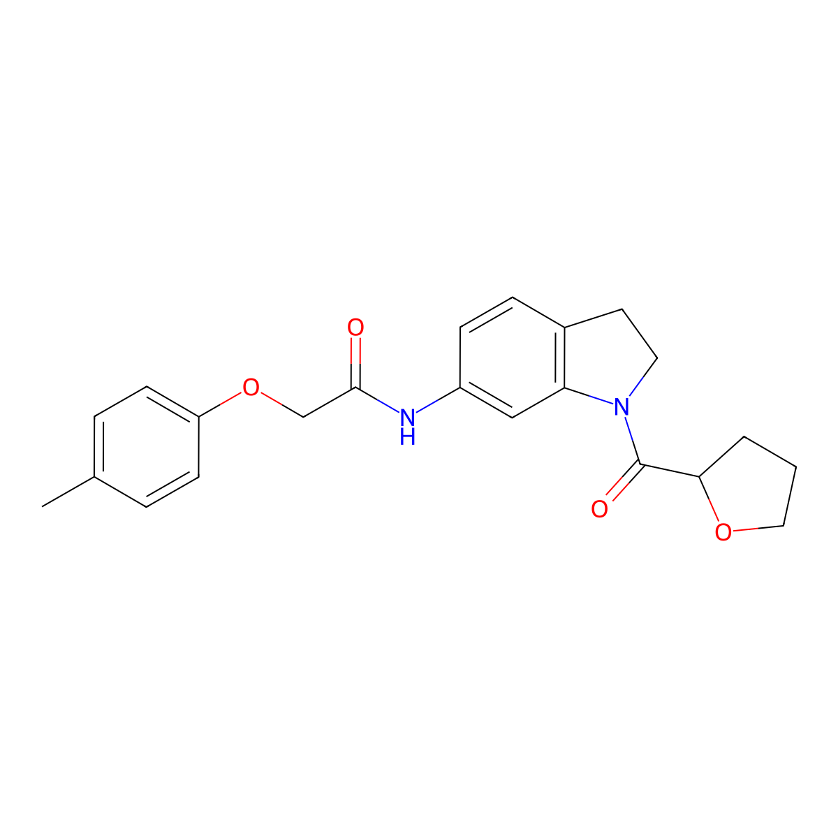 N-(1-(tetrahydrofuran-2-carbonyl)indolin-6-yl)-2-(p-tolyloxy)acetamide molecular structure, CAS 1040657-86-0