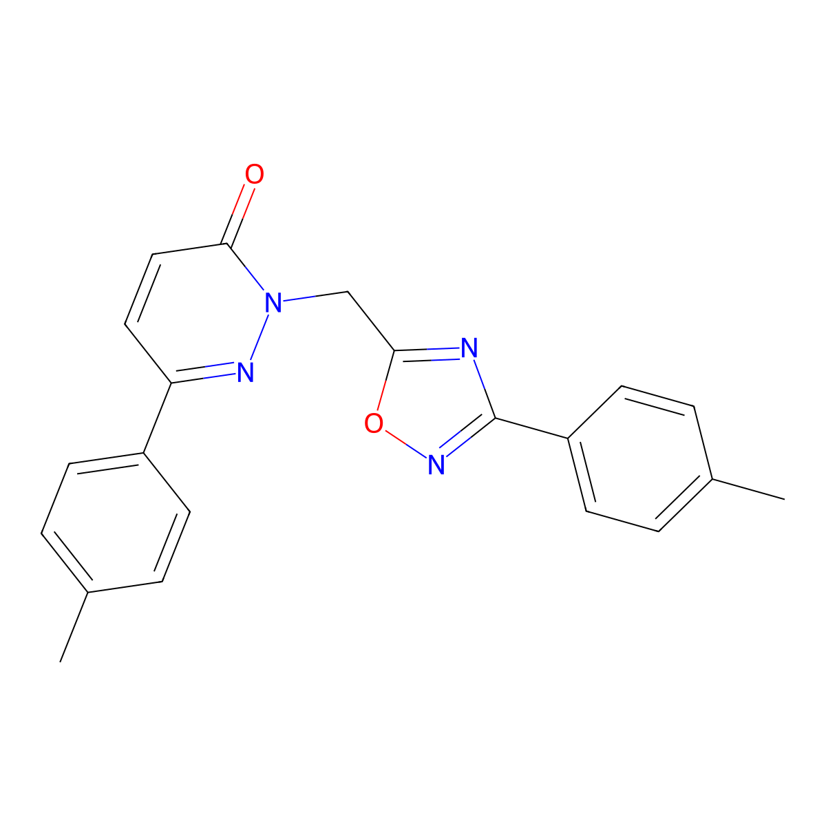 6-(4-Methylphenyl)-2-{[3-(4-methylphenyl)-1,2,4-oxadiazol-5-yl]methyl}-2,3-dihydropyridazin-3-one molecular structure, CAS 1040657-91-7