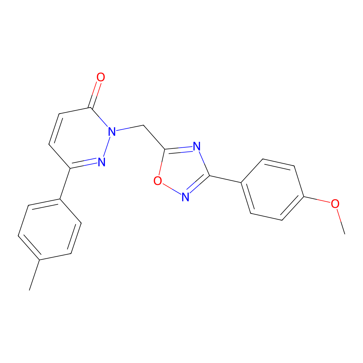 2-((3-(4-methoxyphenyl)-1,2,4-oxadiazol-5-yl)methyl)-6-(p-tolyl)pyridazin-3(2H)-one molecular structure, CAS 1040657-96-2