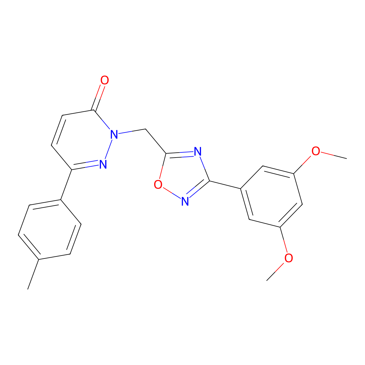 2-((3-(3,5-dimethoxyphenyl)-1,2,4-oxadiazol-5-yl)methyl)-6-(p-tolyl)pyridazin-3(2H)-one molecular structure, CAS 1040658-16-9