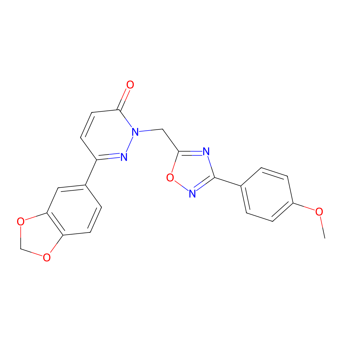 6-(2H-1,3-benzodioxol-5-yl)-2-{[3-(4-methoxyphenyl)-1,2,4-oxadiazol-5-yl]methyl}-2,3-dihydropyridazin-3-one molecular structure, CAS 1040658-26-1