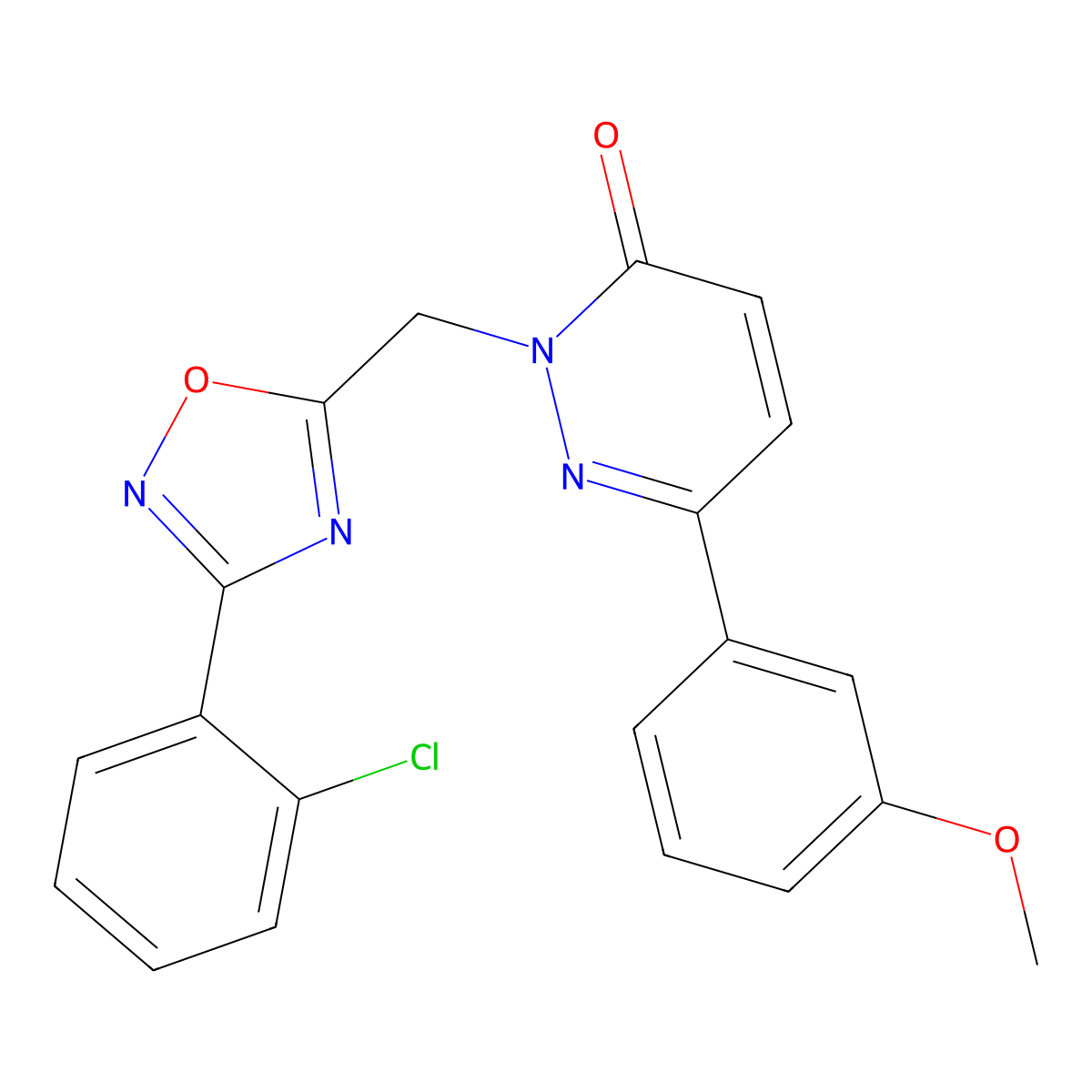 2-{[3-(2-Chlorophenyl)-1,2,4-oxadiazol-5-yl]methyl}-6-(3-methoxyphenyl)-2,3-dihydropyridazin-3-one molecular structure, CAS 1040658-46-5