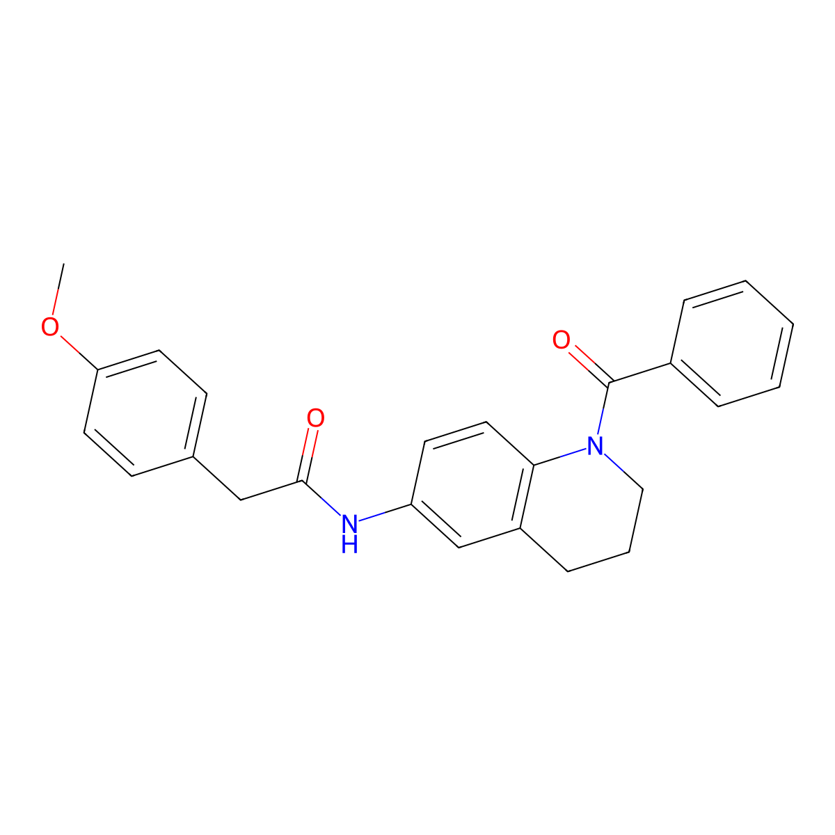 N-(1-benzoyl-1,2,3,4-tetrahydroquinolin-6-yl)-2-(4-methoxyphenyl)acetamide molecular structure, CAS 1040658-99-8