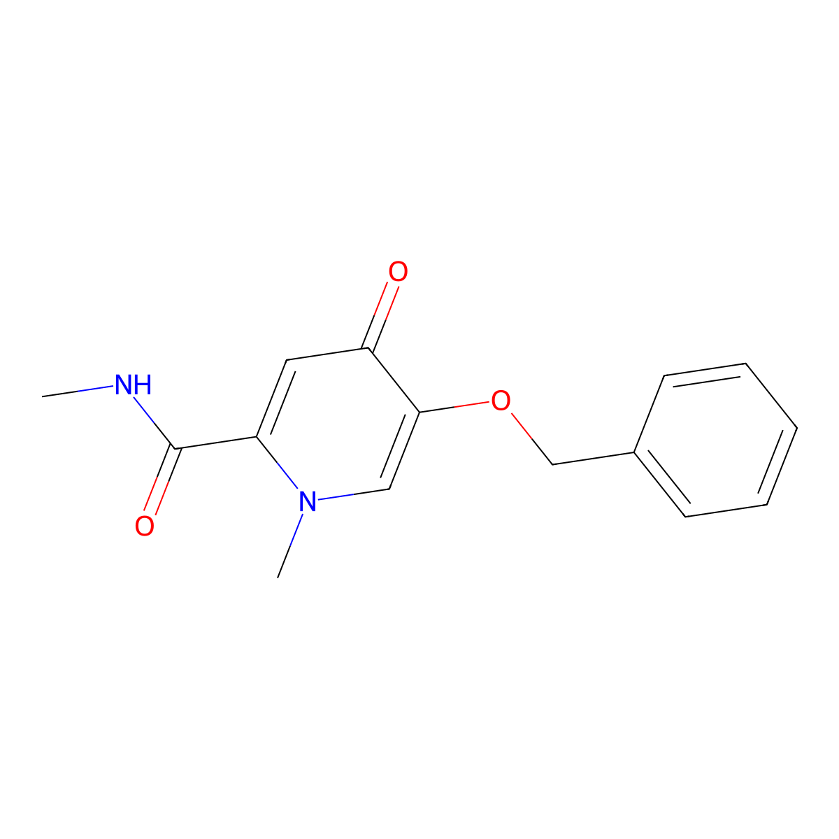 5-(benzyloxy)-N,1-dimethyl-4-oxo-1,4-dihydropyridine-2-carboxamide molecular structure, CAS 1040659-13-9