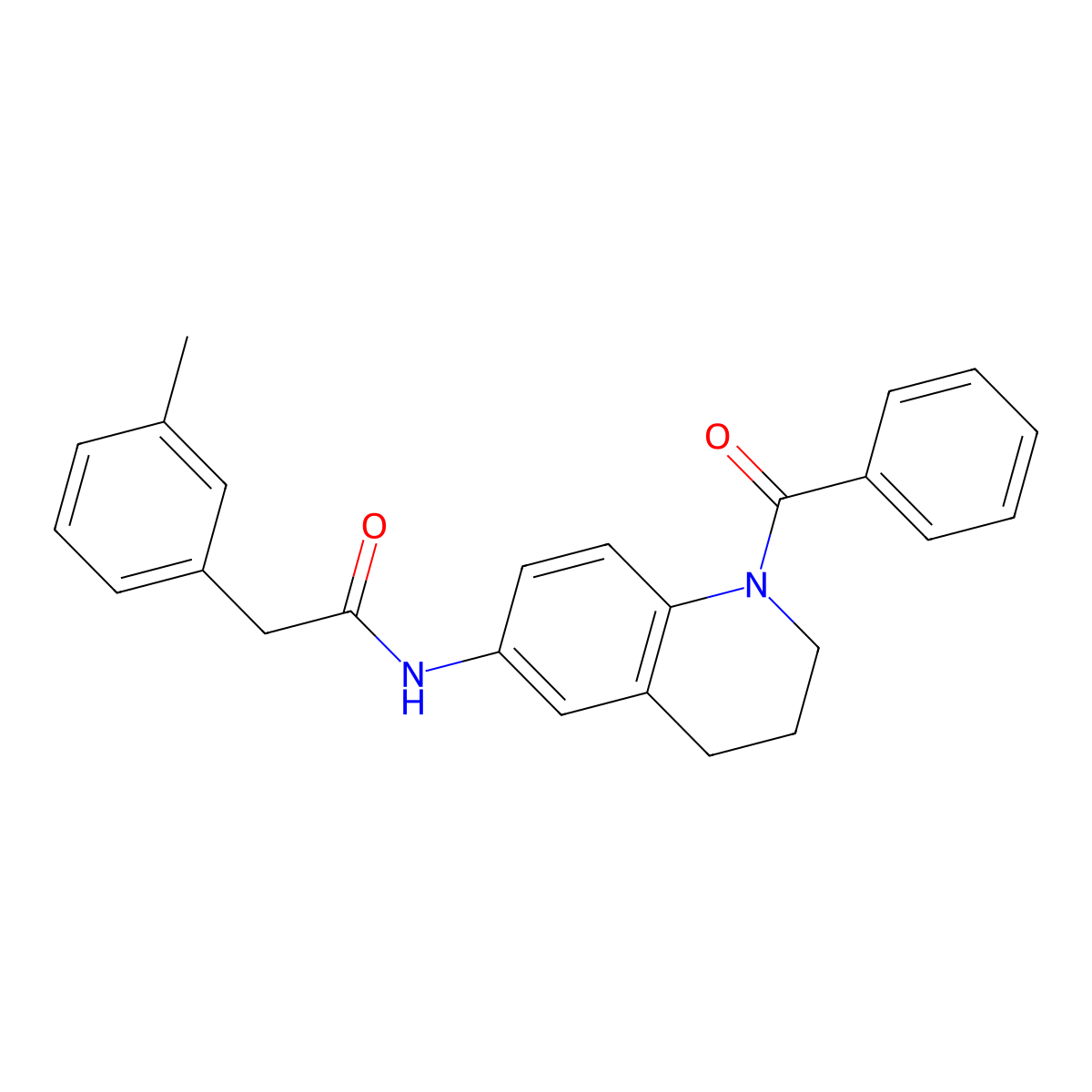 N-(1-benzoyl-1,2,3,4-tetrahydroquinolin-6-yl)-2-(m-tolyl)acetamide molecular structure, CAS 1040659-14-0