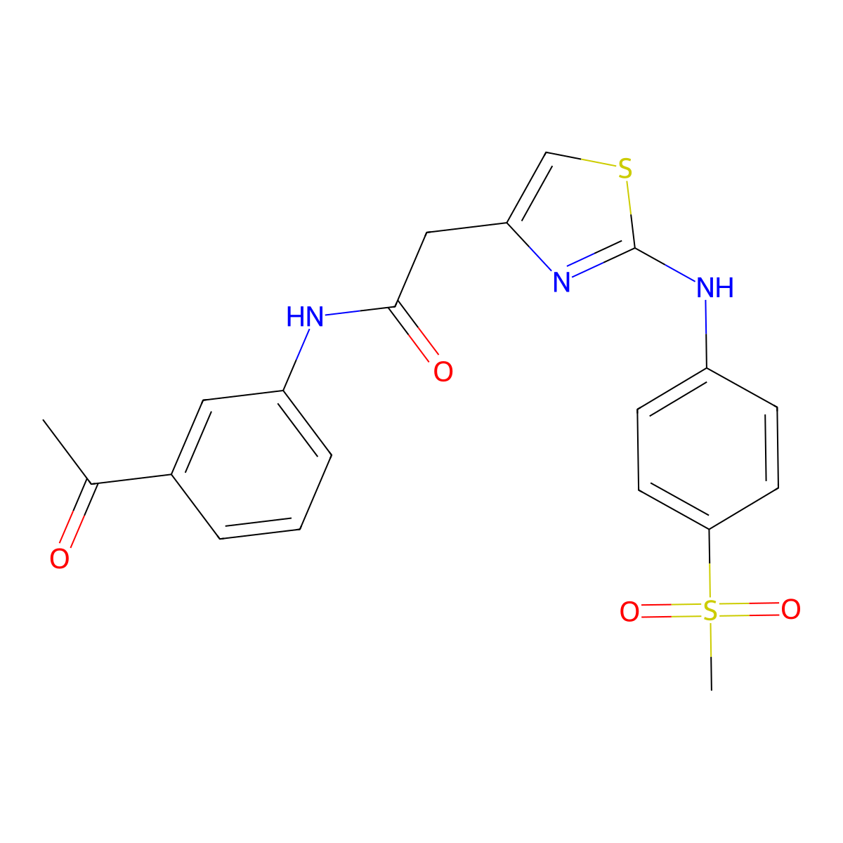 N-(3-acetylphenyl)-2-{2-[(4-methanesulfonylphenyl)amino]-1,3-thiazol-4-yl}acetamide molecular structure, CAS 1040659-16-2