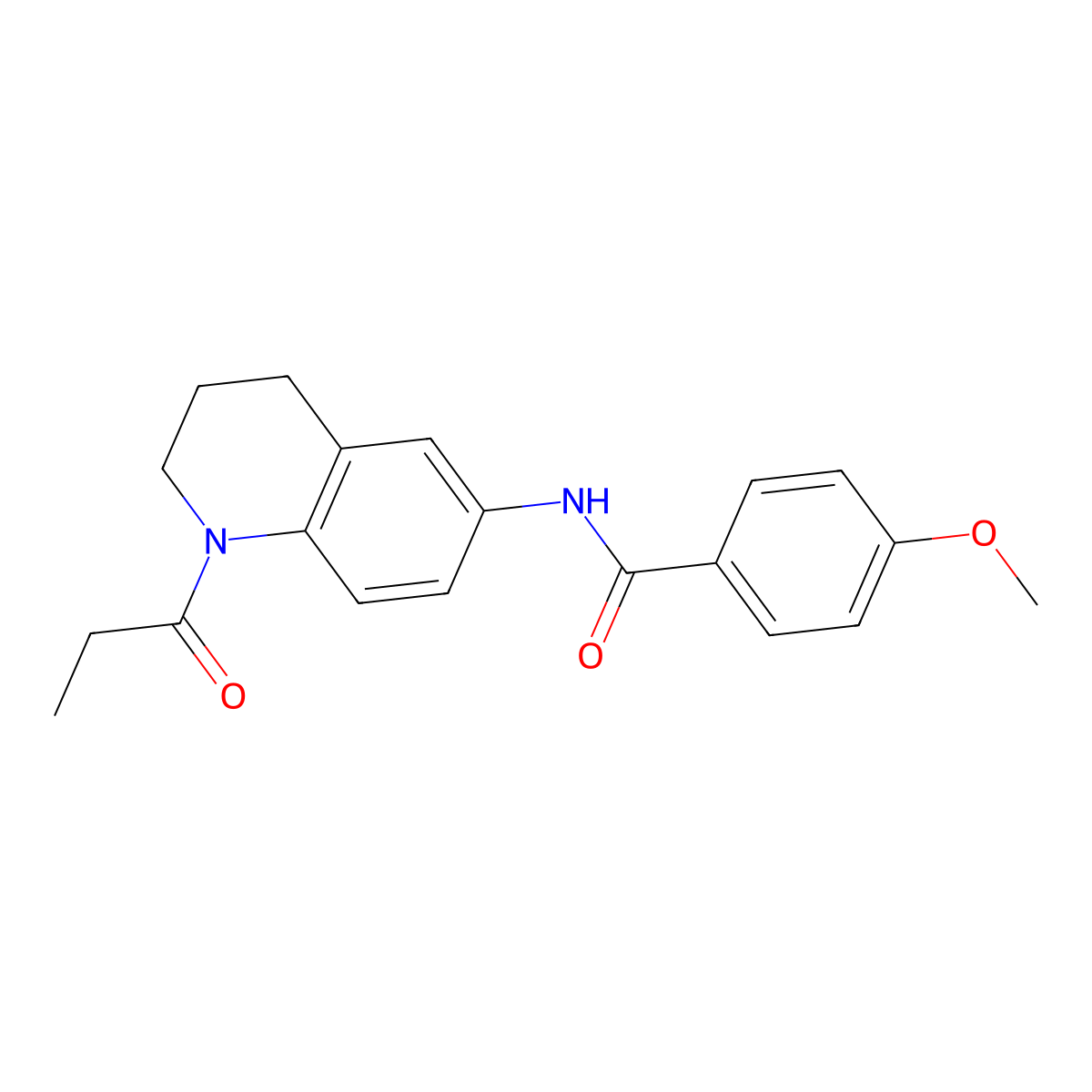 4-methoxy-N-(1-propanoyl-1,2,3,4-tetrahydroquinolin-6-yl)benzamide molecular structure, CAS 1040659-19-5
