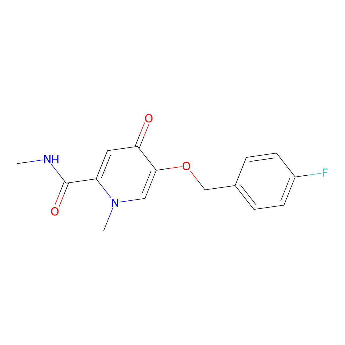 5-((4-fluorobenzyl)oxy)-N,1-dimethyl-4-oxo-1,4-dihydropyridine-2-carboxamide molecular structure, CAS 1040659-23-1