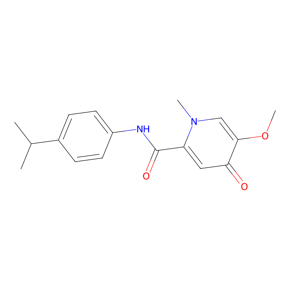 N-(4-isopropylphenyl)-5-methoxy-1-methyl-4-oxo-1,4-dihydropyridine-2-carboxamide molecular structure, CAS 1040659-33-3