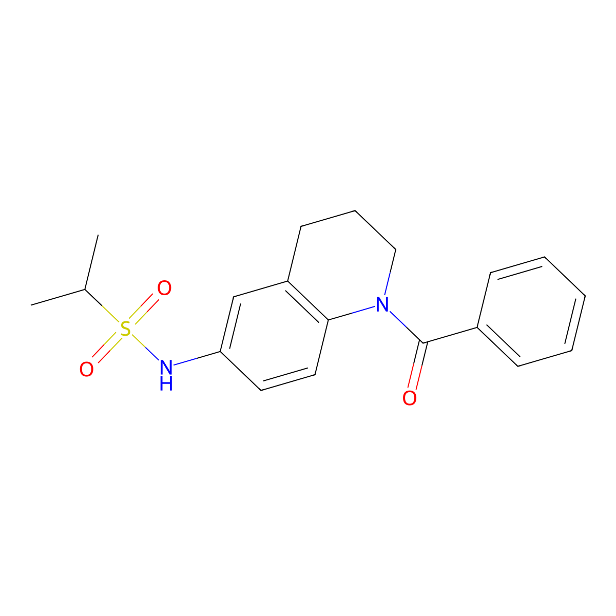 N-(1-benzoyl-1,2,3,4-tetrahydroquinolin-6-yl)propane-2-sulfonamide molecular structure, CAS 1040659-44-6