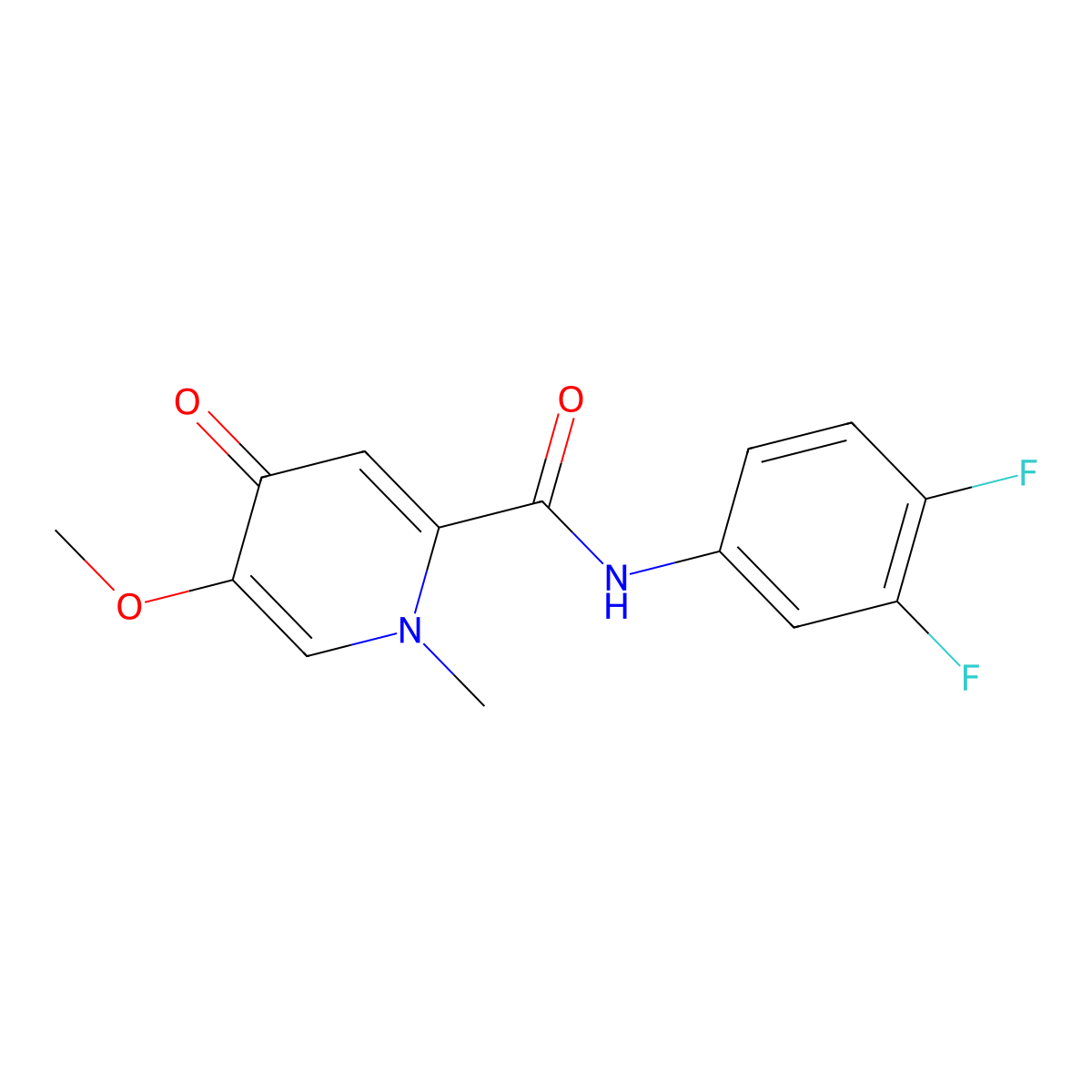 N-(3,4-difluorophenyl)-5-methoxy-1-methyl-4-oxo-1,4-dihydropyridine-2-carboxamide molecular structure, CAS 1040659-48-0