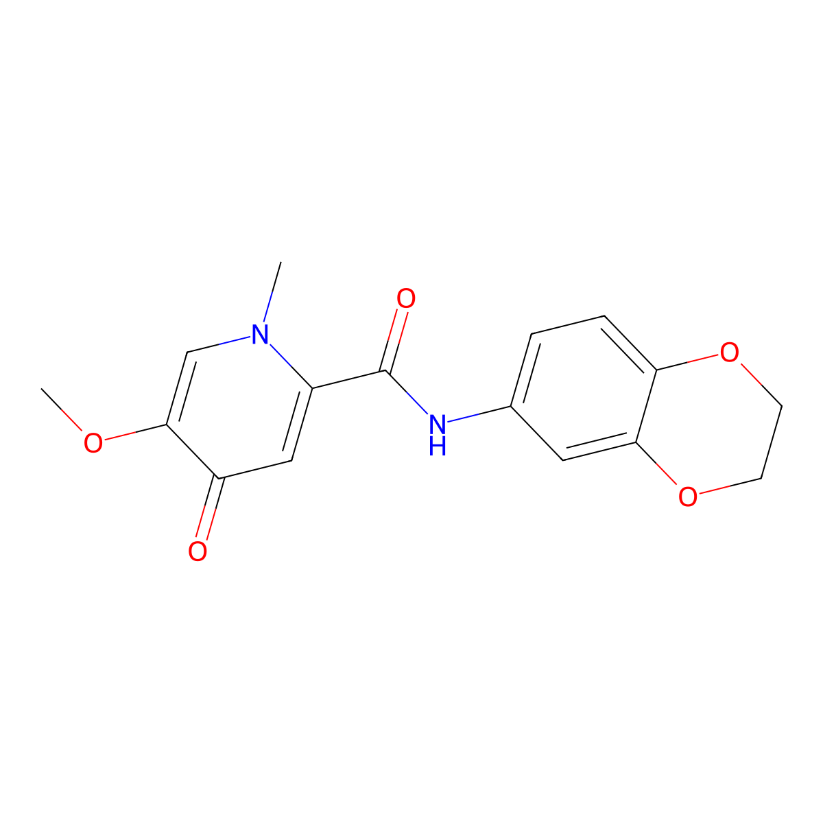 N-(2,3-dihydro-1,4-benzodioxin-6-yl)-5-methoxy-1-methyl-4-oxo-1,4-dihydropyridine-2-carboxamide molecular structure, CAS 1040659-53-7