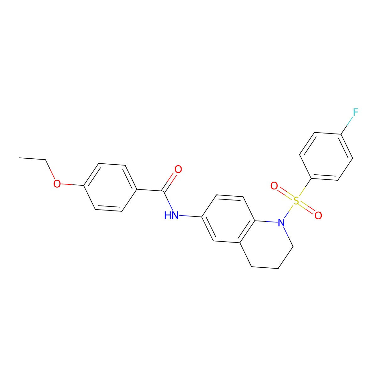 4-ethoxy-N-[1-(4-fluorobenzenesulfonyl)-1,2,3,4-tetrahydroquinolin-6-yl]benzamide molecular structure, CAS 1040659-58-2