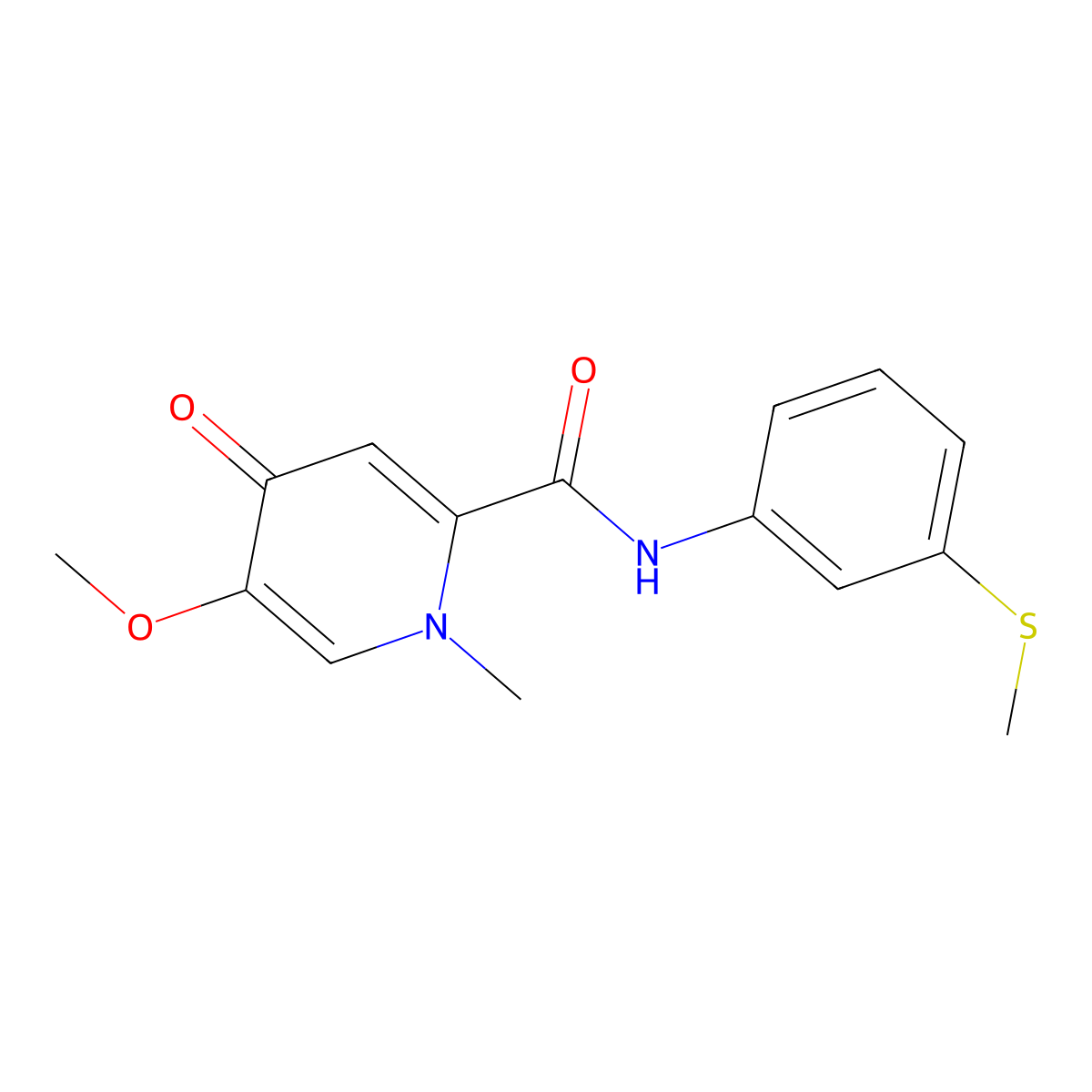 5-methoxy-1-methyl-N-(3-(methylthio)phenyl)-4-oxo-1,4-dihydropyridine-2-carboxamide molecular structure, CAS 1040659-62-8