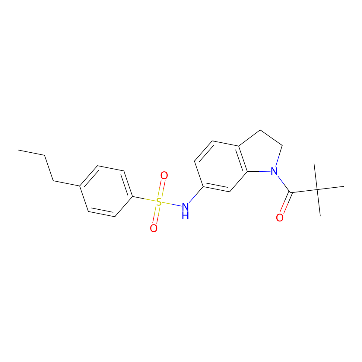 N-(1-pivaloylindolin-6-yl)-4-propylbenzenesulfonamide molecular structure, CAS 1040659-71-9