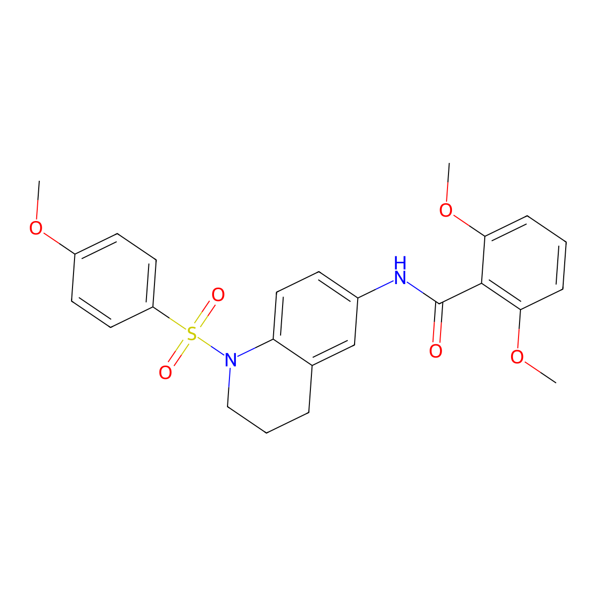 2,6-dimethoxy-N-[1-(4-methoxybenzenesulfonyl)-1,2,3,4-tetrahydroquinolin-6-yl]benzamide molecular structure, CAS 1040659-73-1