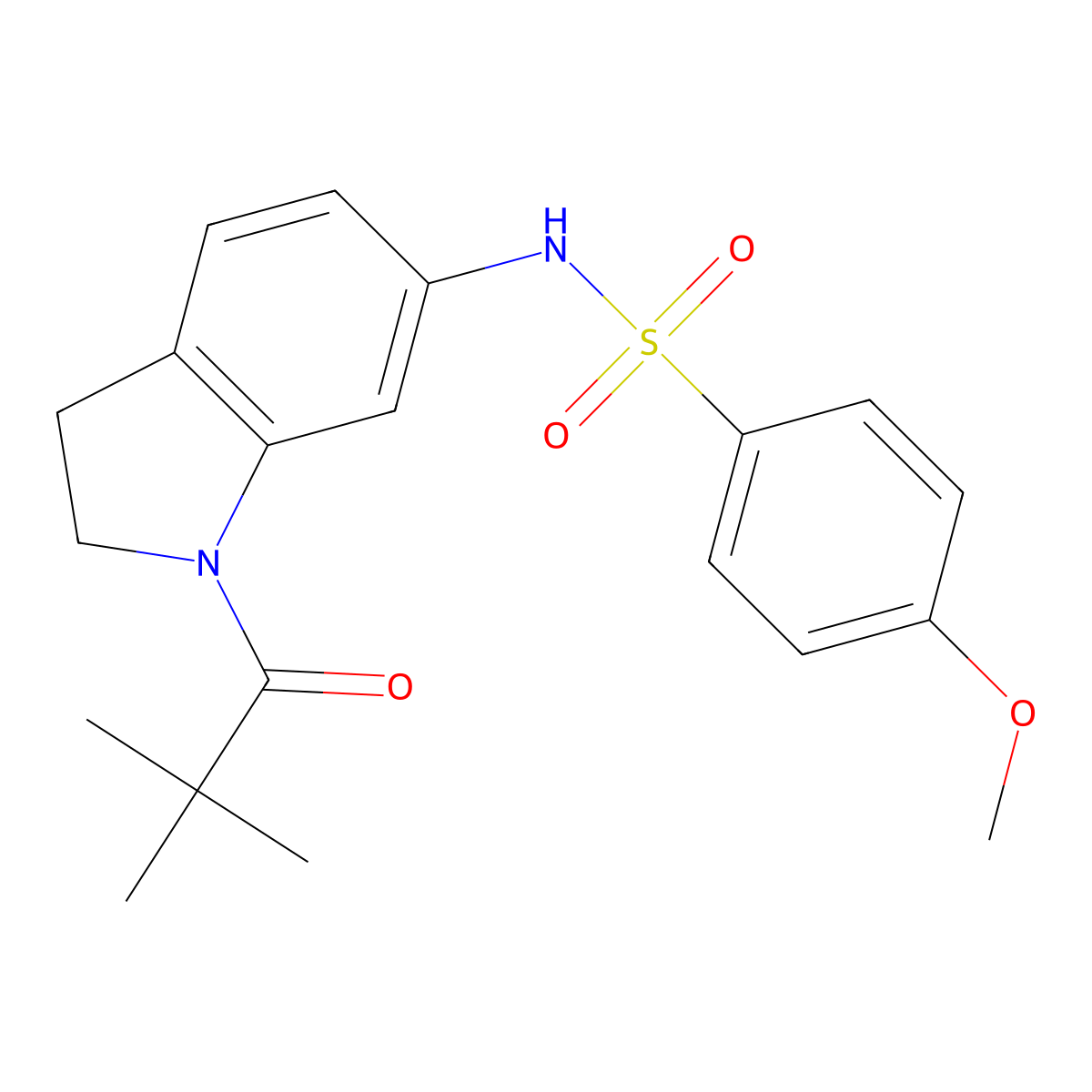 4-methoxy-N-(1-pivaloylindolin-6-yl)benzenesulfonamide molecular structure, CAS 1040659-76-4