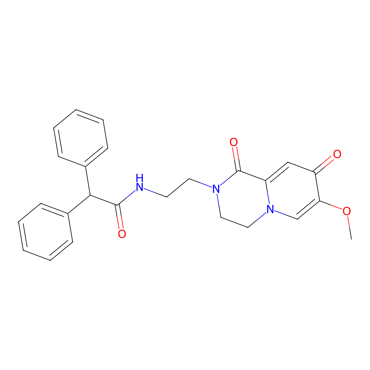 N-(2-(7-methoxy-1,8-dioxo-3,4-dihydro-1H-pyrido[1,2-a]pyrazin-2(8H)-yl)ethyl)-2,2-diphenylacetamide molecular structure, CAS 1040659-84-4