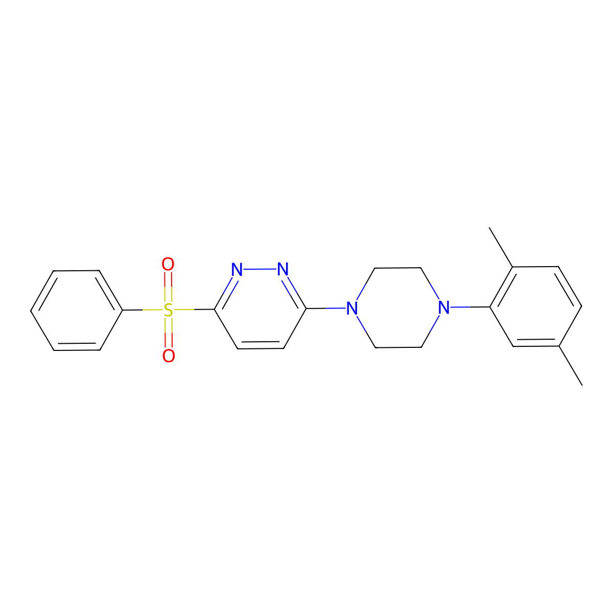 3-(4-(2,5-Dimethylphenyl)piperazin-1-yl)-6-(phenylsulfonyl)pyridazine molecular structure, CAS 1040659-85-5