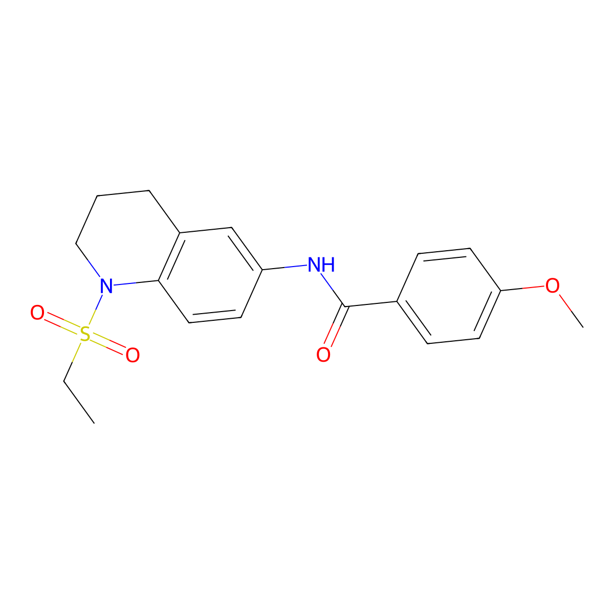 N-[1-(ethanesulfonyl)-1,2,3,4-tetrahydroquinolin-6-yl]-4-methoxybenzamide molecular structure, CAS 1040659-88-8