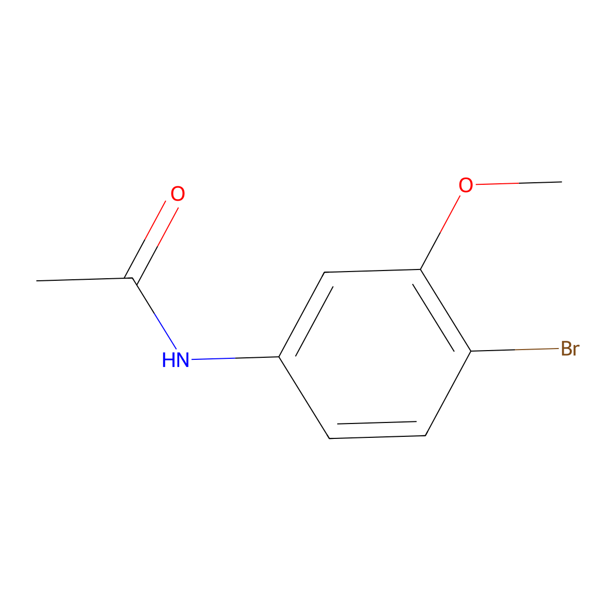 N-(4-bromo-3-methoxyphenyl)acetamide molecular structure, CAS 104066-80-0