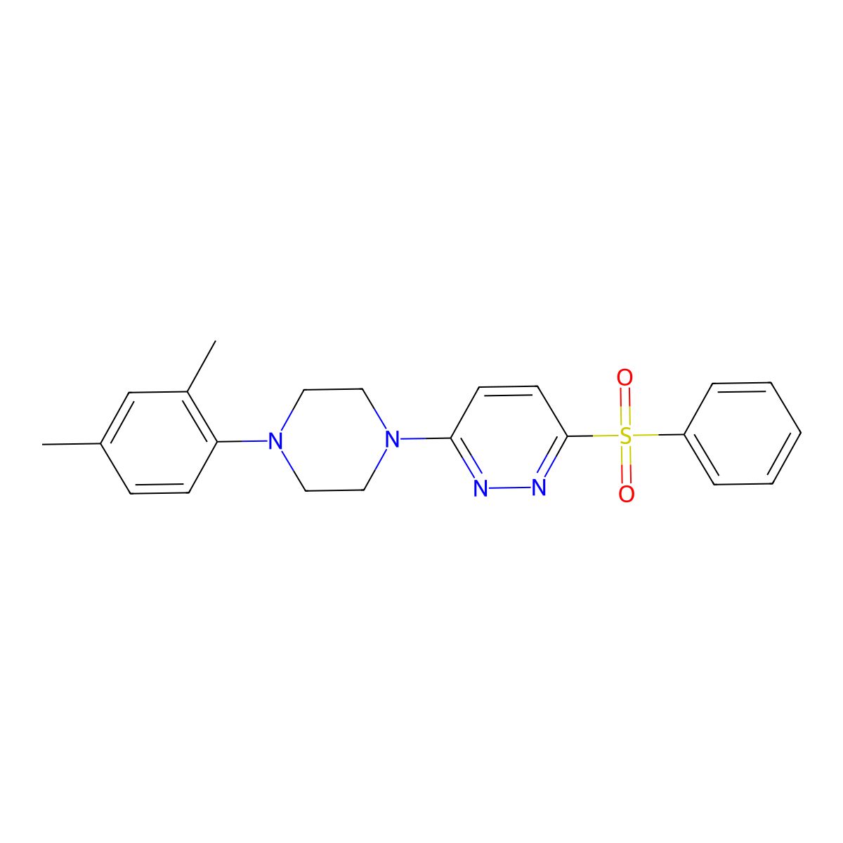 3-(4-(2,4-Dimethylphenyl)piperazin-1-yl)-6-(phenylsulfonyl)pyridazine molecular structure, CAS 1040660-00-1