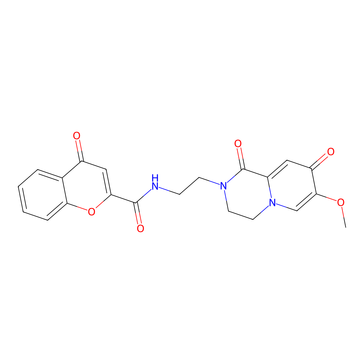 N-(2-{7-methoxy-1,8-dioxo-1H,2H,3H,4H,8H-pyrido[1,2-a]pyrazin-2-yl}ethyl)-4-oxo-4H-chromene-2-carboxamide molecular structure, CAS 1040660-04-5
