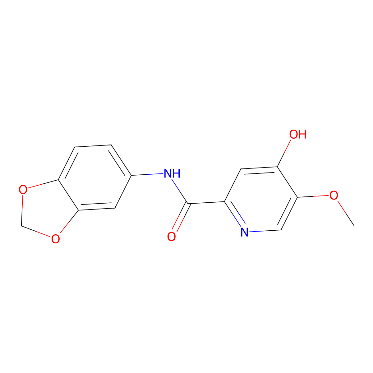 N-(benzo[d][1,3]dioxol-5-yl)-5-methoxy-4-oxo-1,4-dihydropyridine-2-carboxamide molecular structure, CAS 1040660-08-9
