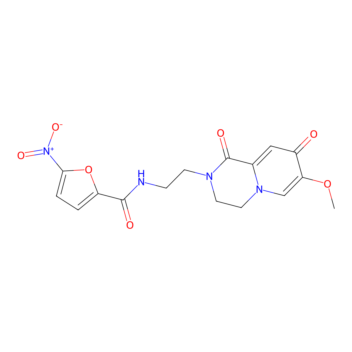N-(2-{7-methoxy-1,8-dioxo-1H,2H,3H,4H,8H-pyrido[1,2-a]pyrazin-2-yl}ethyl)-5-nitrofuran-2-carboxamide molecular structure, CAS 1040660-10-3