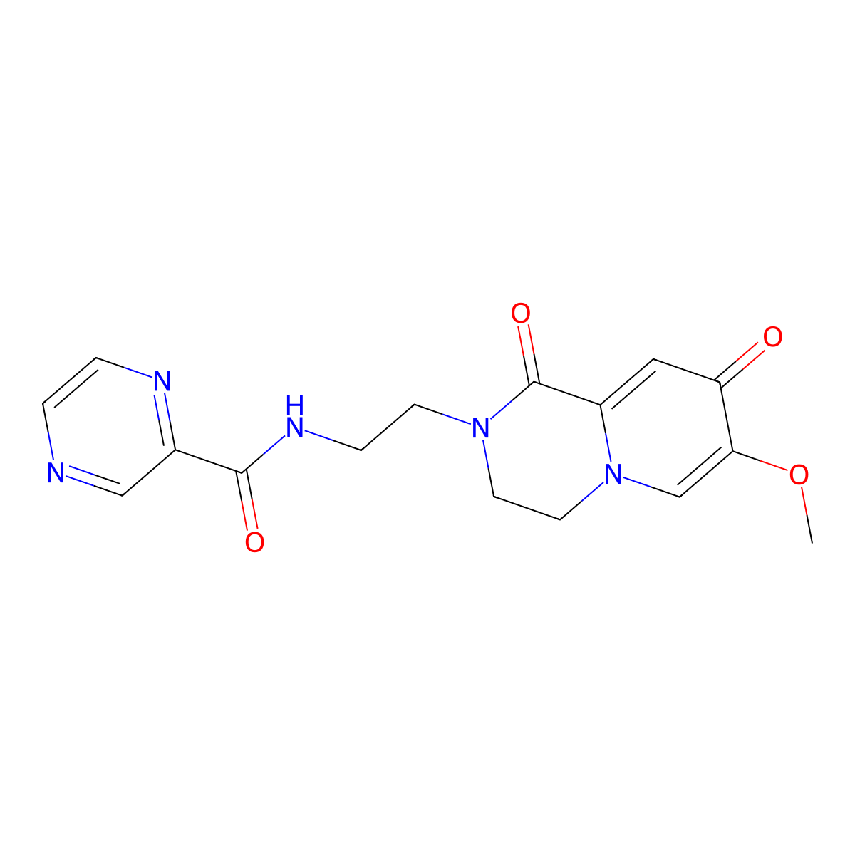 N-(2-{7-methoxy-1,8-dioxo-1H,2H,3H,4H,8H-pyrido[1,2-a]pyrazin-2-yl}ethyl)pyrazine-2-carboxamide molecular structure, CAS 1040660-22-7