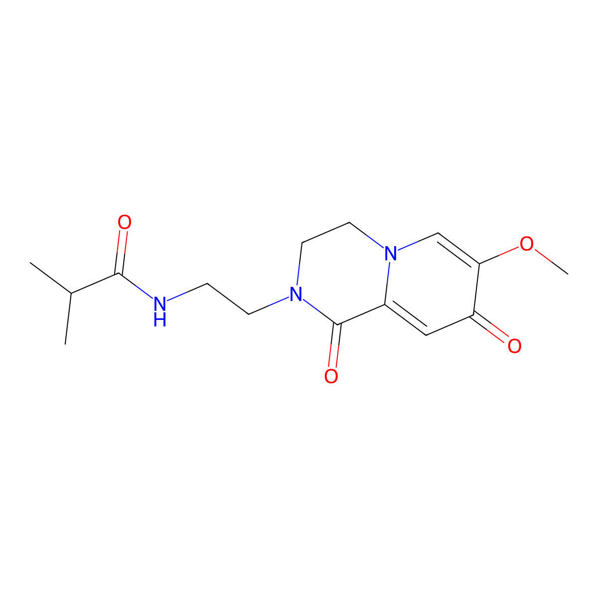 N-(2-{7-methoxy-1,8-dioxo-1H,2H,3H,4H,8H-pyrido[1,2-a]pyrazin-2-yl}ethyl)-2-methylpropanamide molecular structure, CAS 1040660-29-4