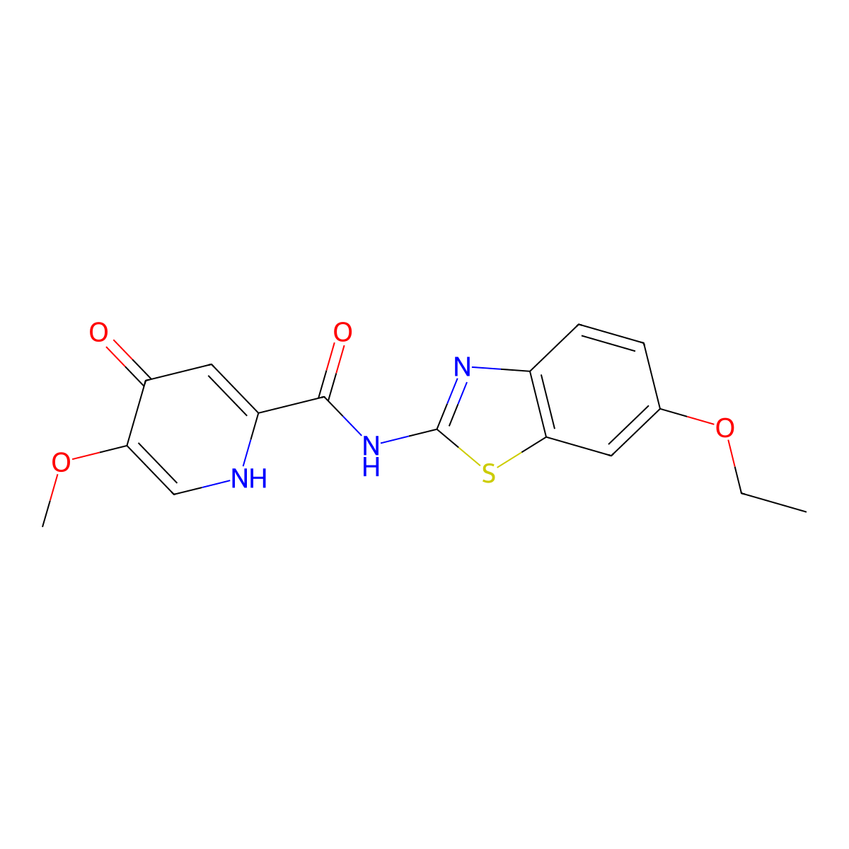 N-(6-ethoxy-1,3-benzothiazol-2-yl)-5-methoxy-4-oxo-1,4-dihydropyridine-2-carboxamide molecular structure, CAS 1040660-32-9