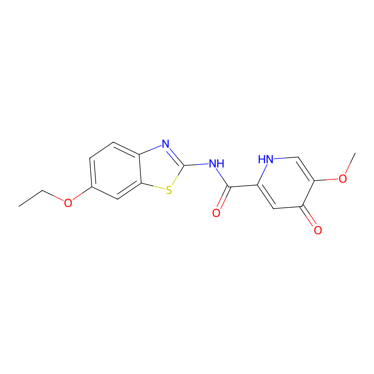 N-(6-ethoxy-1,3-benzothiazol-2-yl)-5-methoxy-4-oxo-1,4-dihydropyridine-2-carboxamide molecular structure, CAS 1040660-32-9